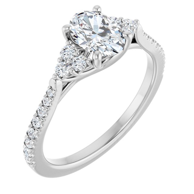oval-14K White gold