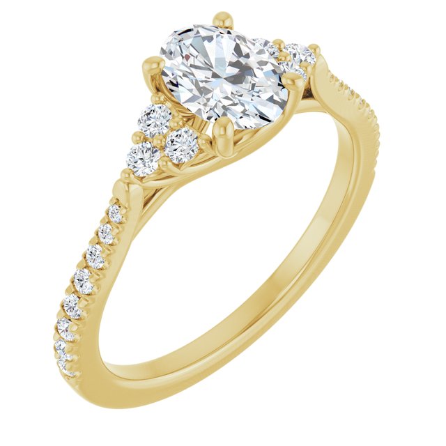 oval-14K Yellow gold