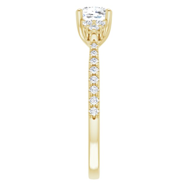 cushion-14K Yellow gold
