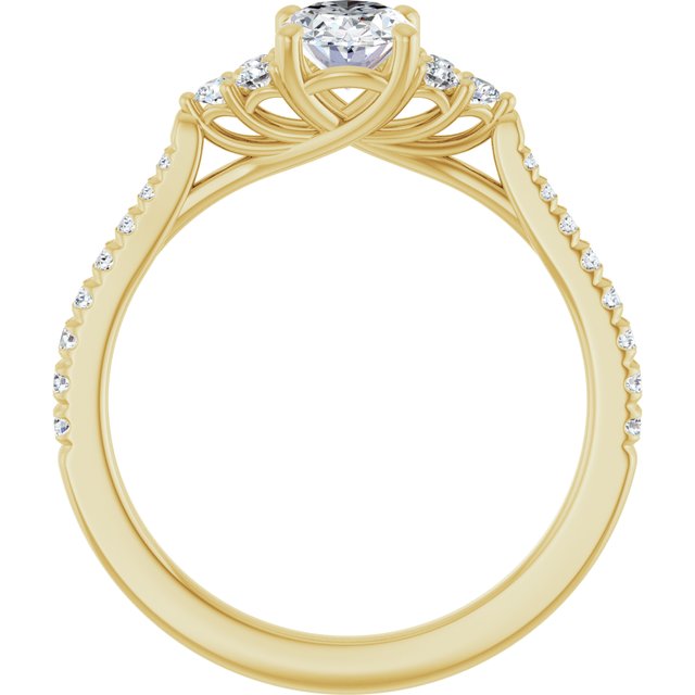 oval-14K Yellow gold