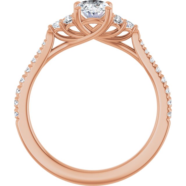 oval-14K Rose gold