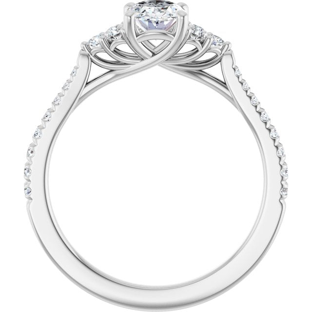 oval-14K White gold