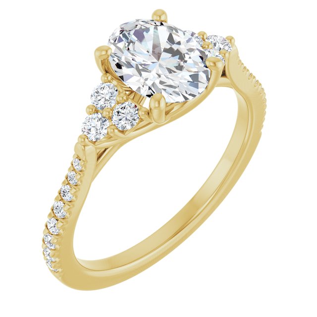 oval-18K Yellow gold
