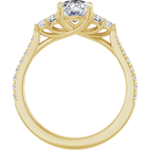 oval-10K Yellow gold