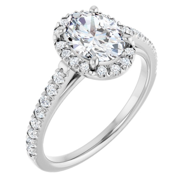 oval-18K White gold