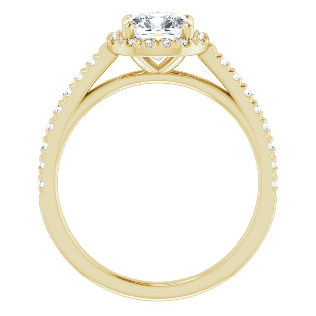 cushion-14K Yellow gold