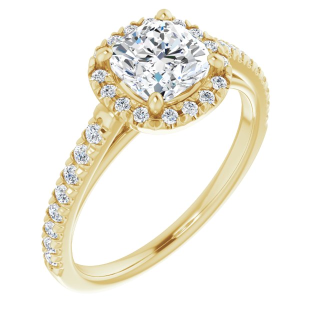 cushion-14K Yellow gold