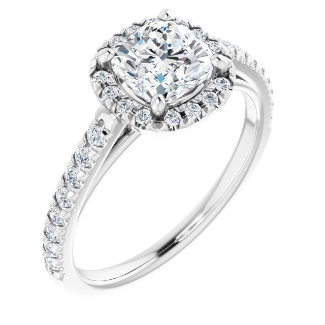 cushion-14K White gold