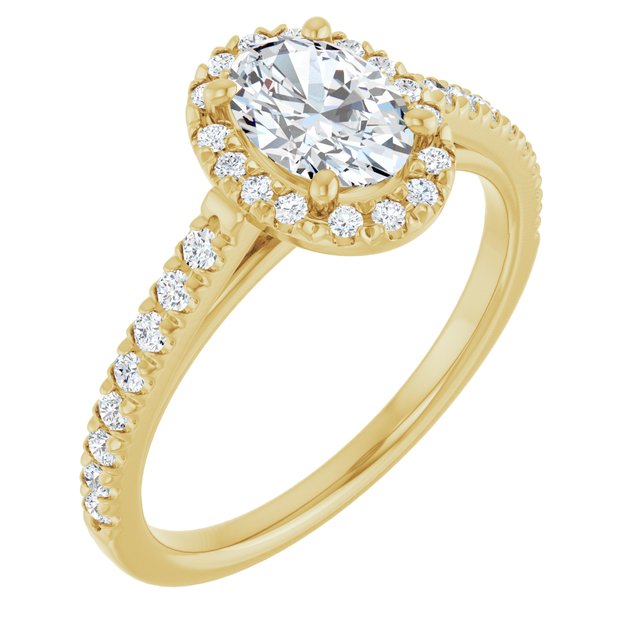 oval-14K Yellow gold