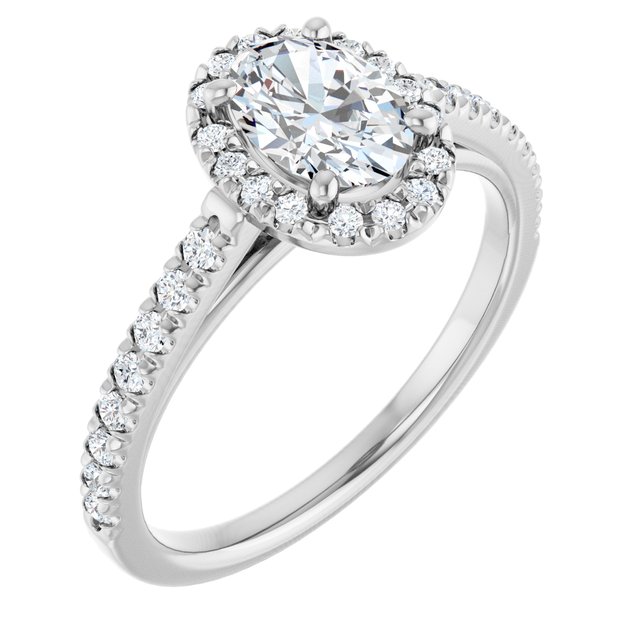 oval-14K White gold