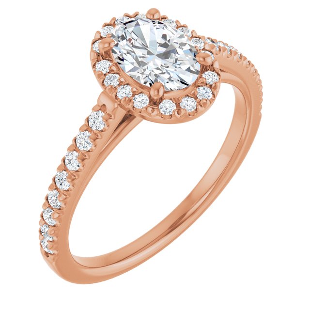 oval-14K Rose gold