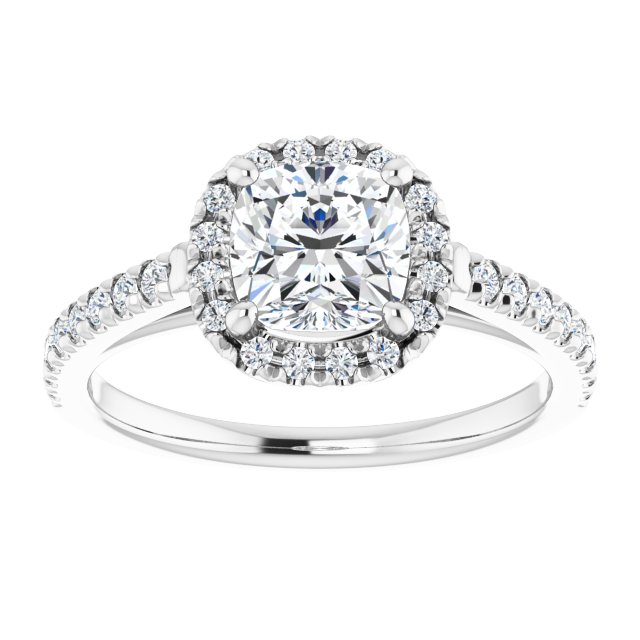 cushion-14K White gold
