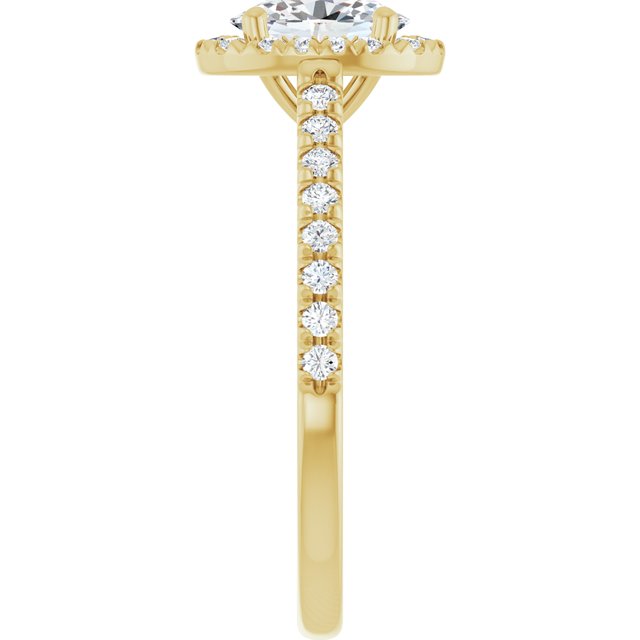 oval-14K Yellow gold