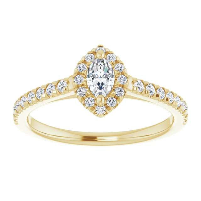 marquise-10K Yellow gold