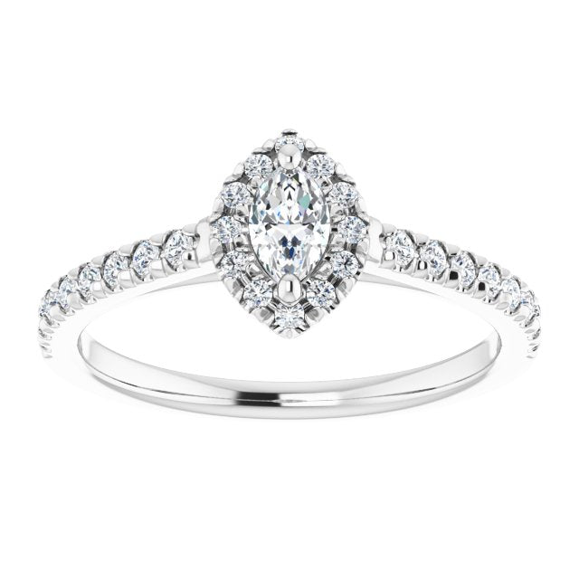 marquise-10K White gold