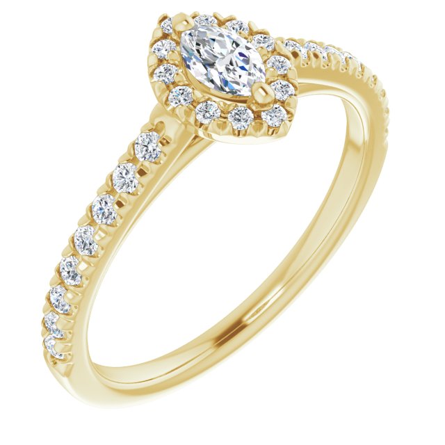 marquise-10K Yellow gold