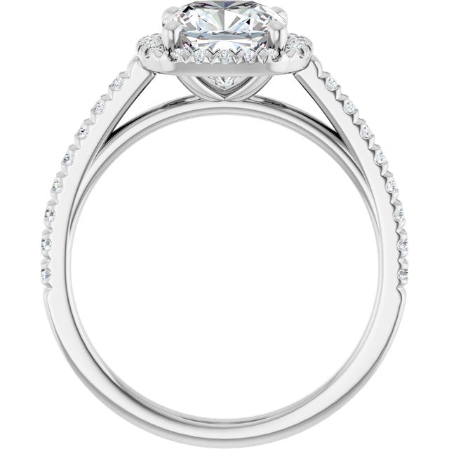 cushion-18K White gold