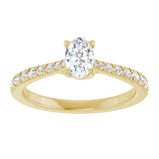 oval-10K Yellow gold