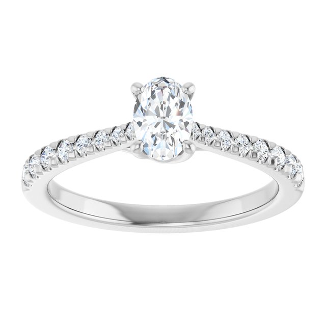 oval-14K White gold