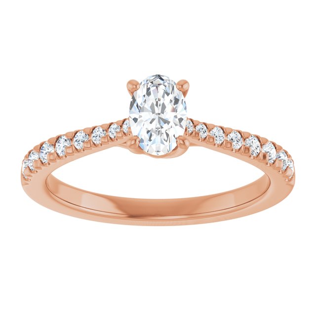 oval-14K Rose gold