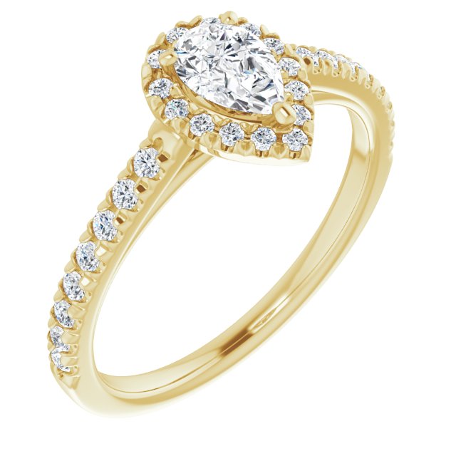 pear-18K Yellow gold