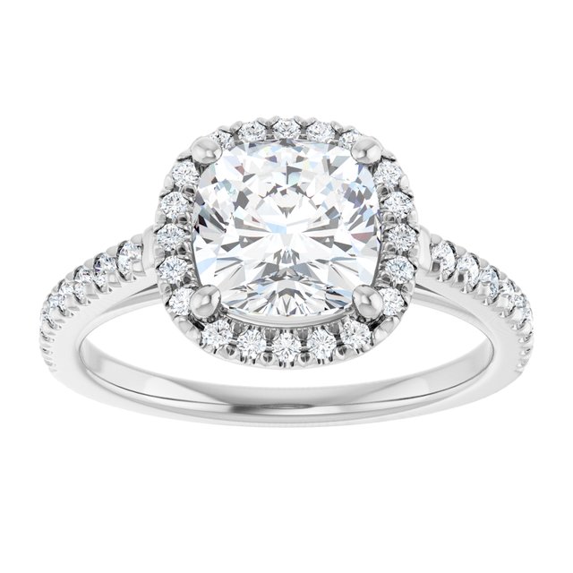 cushion-18K White gold