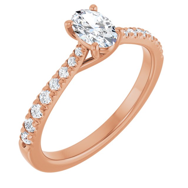oval-14K Rose gold