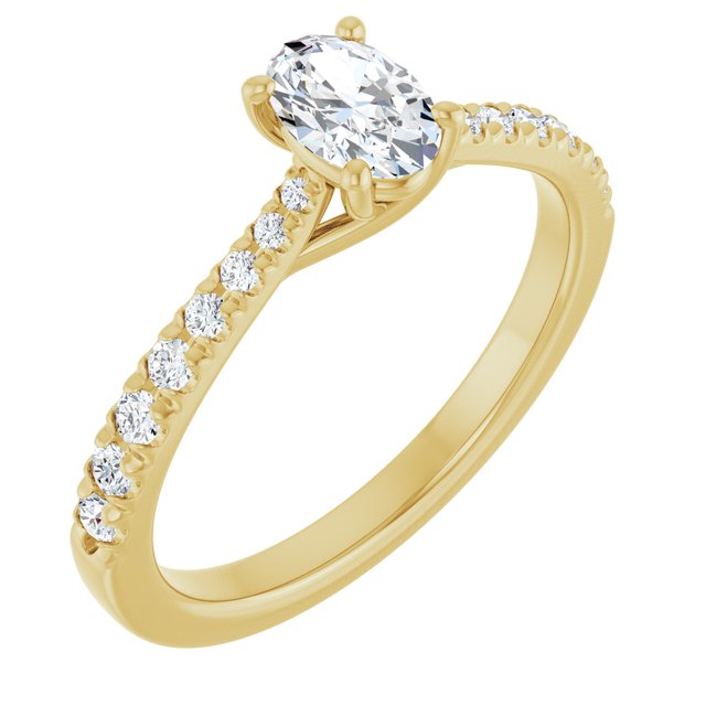 oval-10K Yellow gold