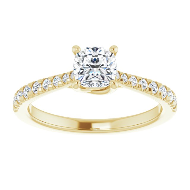 cushion-18K Yellow gold