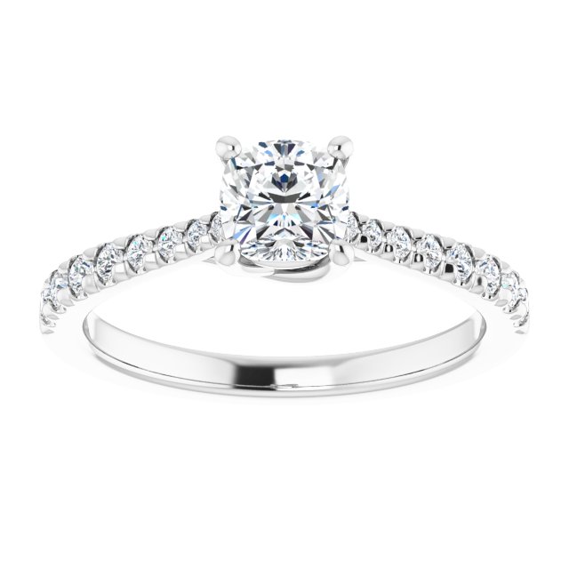 cushion-14K White gold