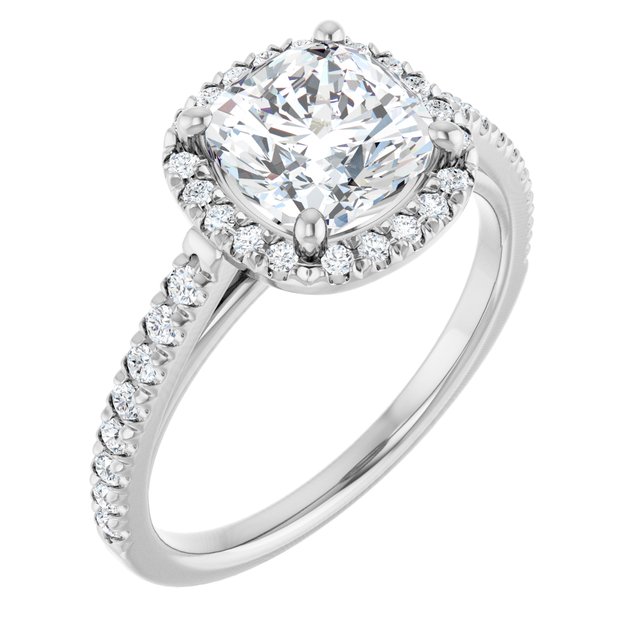 cushion-10K White gold