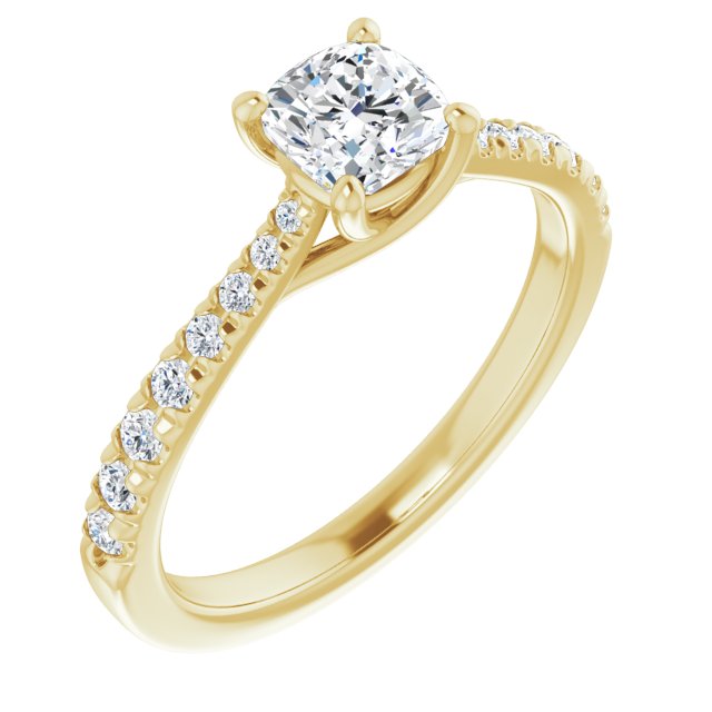 cushion-10K Yellow gold