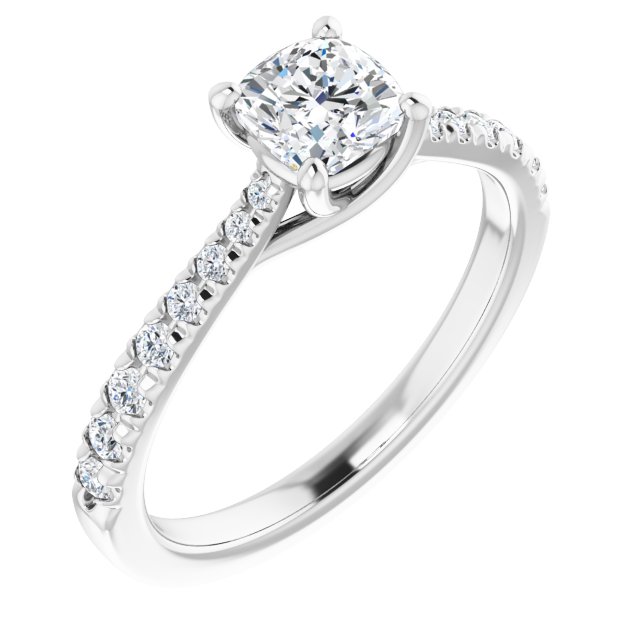 cushion-18K White gold