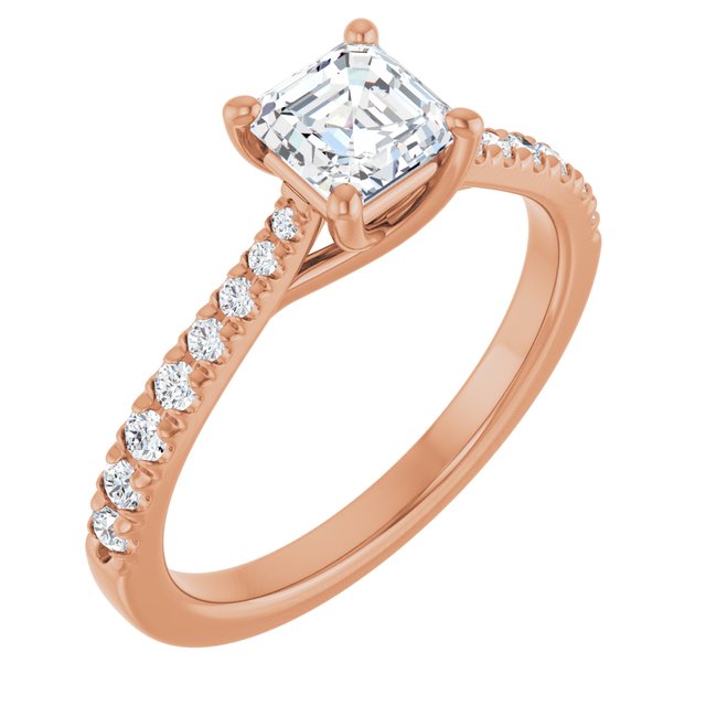 asscher-18K Rose gold