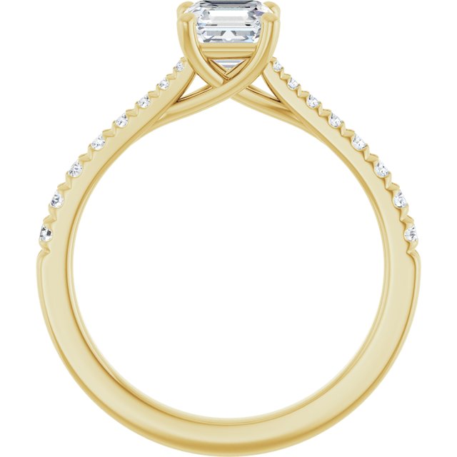 asscher-10K Yellow gold
