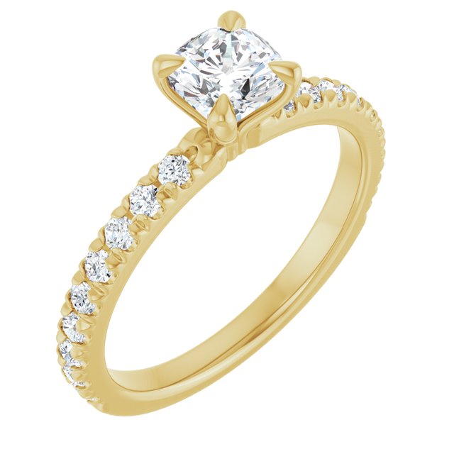 cushion-14K Yellow gold
