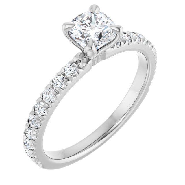 cushion-18K White gold