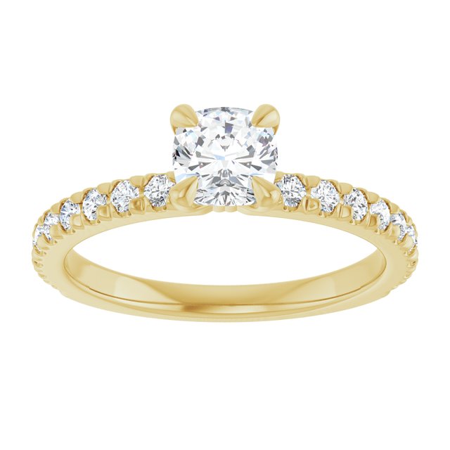 cushion-18K Yellow gold