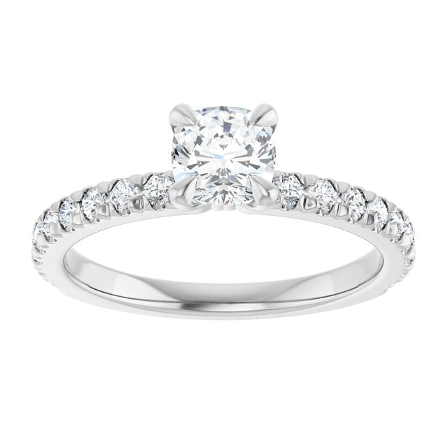 cushion-14K White gold
