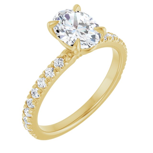 oval-18K Yellow gold