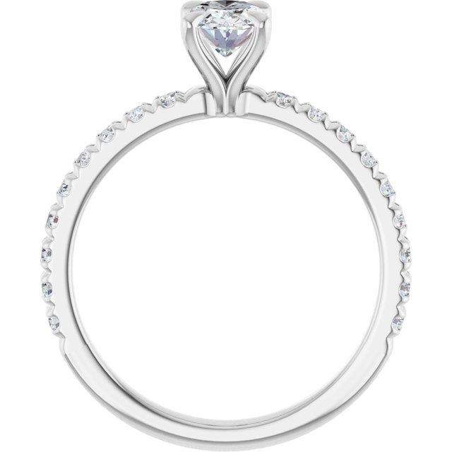 oval-14K White gold