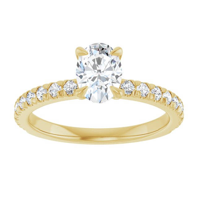 oval-10K Yellow gold