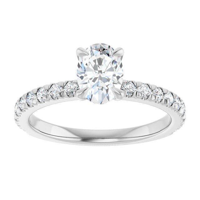 oval-14K White gold