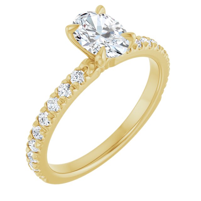oval-14K Yellow gold