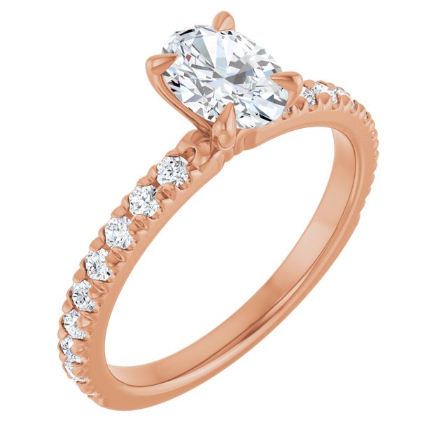oval-14K Rose gold