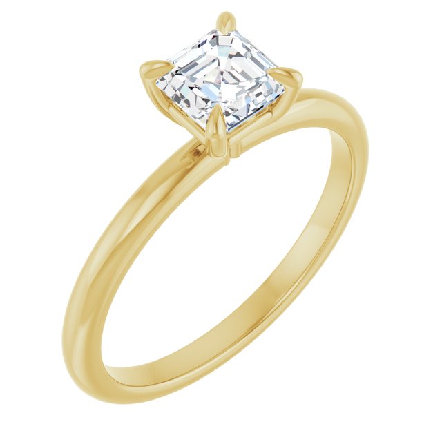 asscher-10K Yellow gold