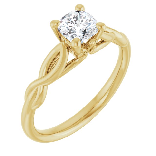cushion-14K Yellow gold
