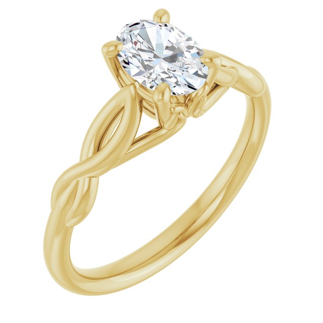 oval-14K Yellow gold