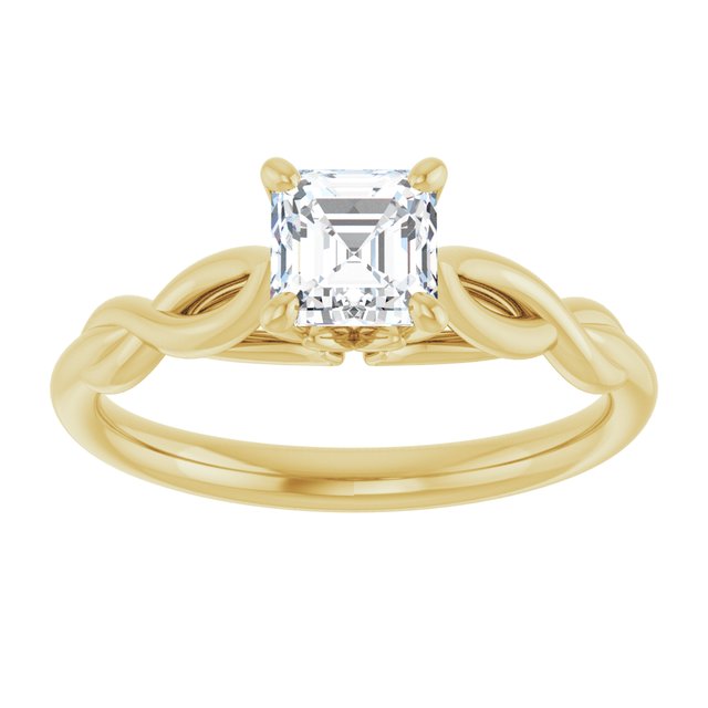 asscher-18K Yellow gold