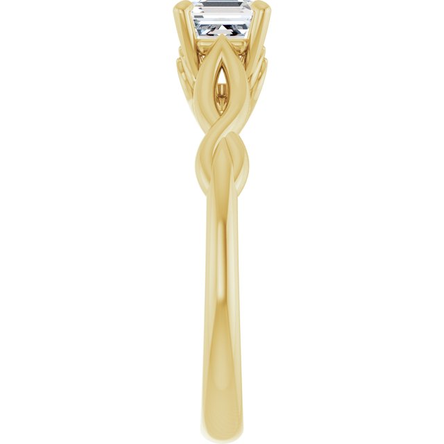 asscher-14K Yellow gold